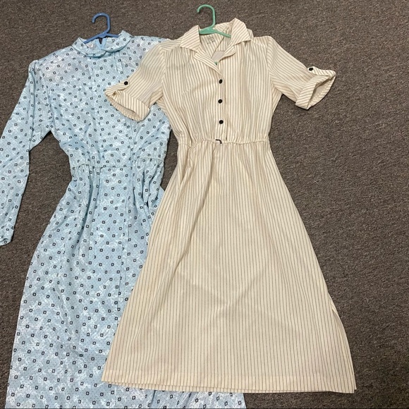 SOLD! 5❤️TRUE Vintage dress.small.medium.large orange white blue short - Picture 4 of 12